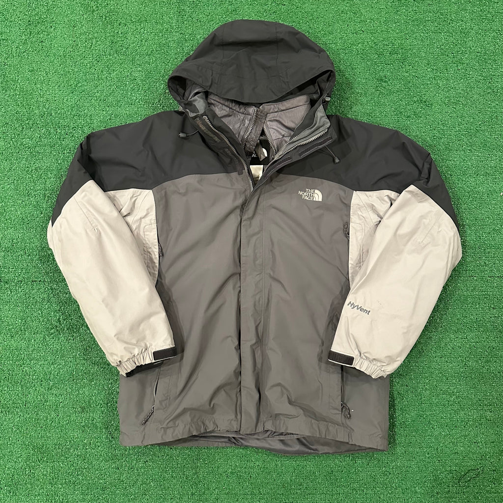 The North Face Gray HyVent Double 2 in 1 Heavy Jacket (L)