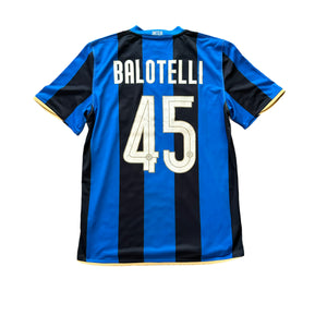 Vintage Nike Inter Milan #45 Balotelli 2008/09 Home Soccer Jersey (M)