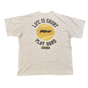 Vintage Reebok 1992 US Open "Life Is Short Play Hard" Tennis T-Shirt (XL)
