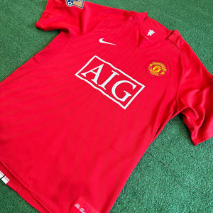 Vintage Nike Manchester United #7 Ronaldo 2008/09 Home Football Kit (M)