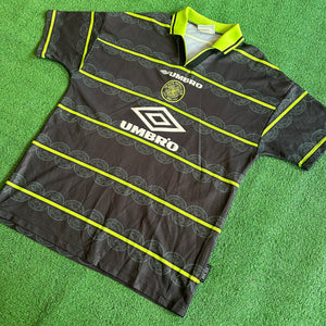Vintage Umbro Celtic FC #7 Larsson 1998/99 Away Football Kit (L)