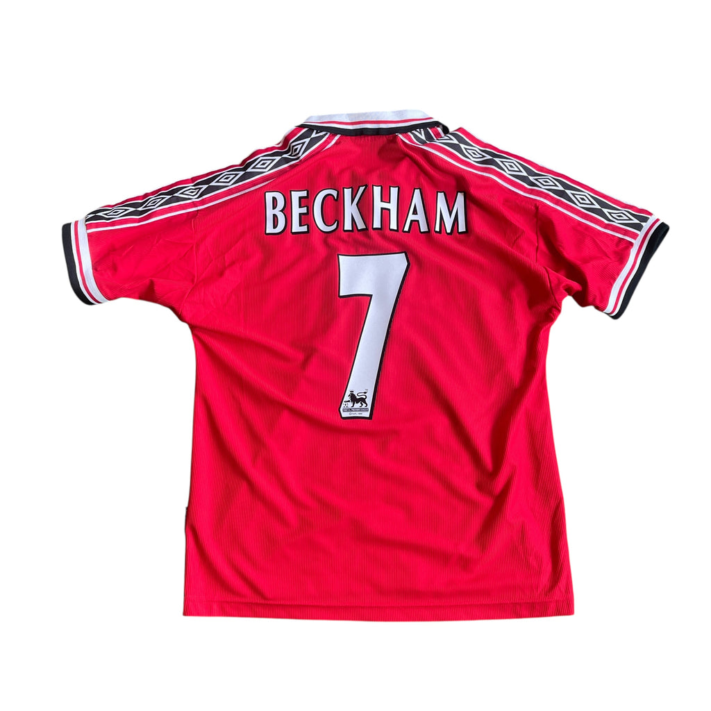 Vintage Umbro Manchester United #7 Beckham 1998/00 Home Football Kit (M)