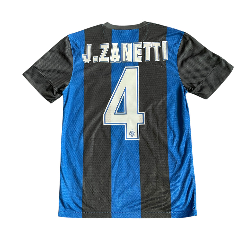 Nike Inter Milan #4 J. Zanetti 2012/13 Home Football Kit (S)