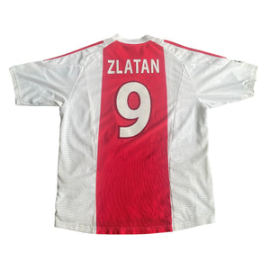 Vintage Adidas Ajax Amsterdam #9 Zlatan 2002/03 Home Football Kit (L)