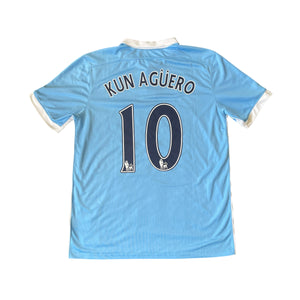 NIke Manchester City #10 Kun Aguero 2015/16 Home Football Kit (L)