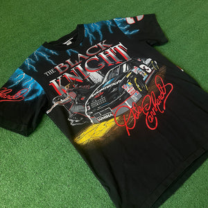 Vintage Preferred Sportswear Black Knight Dale Earnhardt All over Graphic T-Shirt (L)