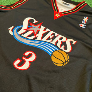 Vintage Champion Philadelphia 76ers #3 Iverson NBA Basketball Jersey (XL)