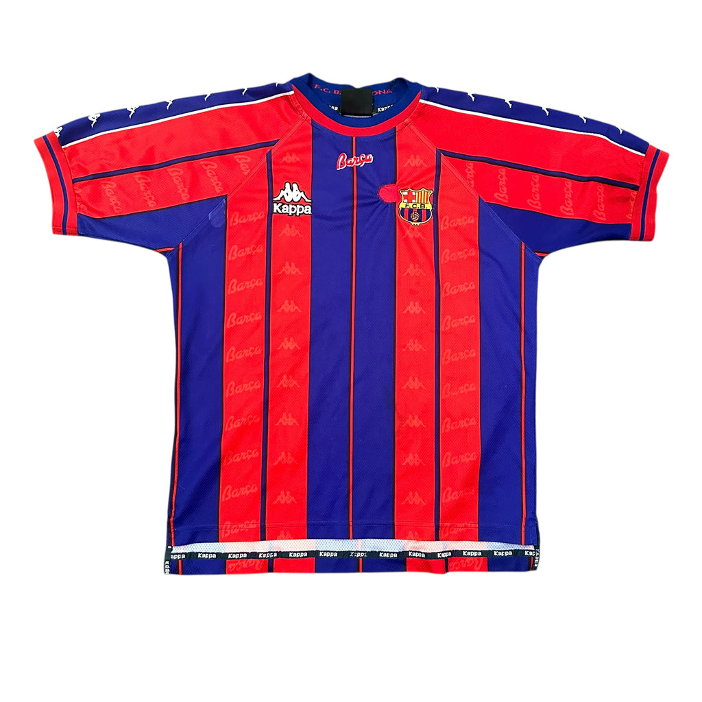 Vintage Kappa FC Barcelona #9 Ronaldo 1997/1998 Home Football Shirt (M/L)