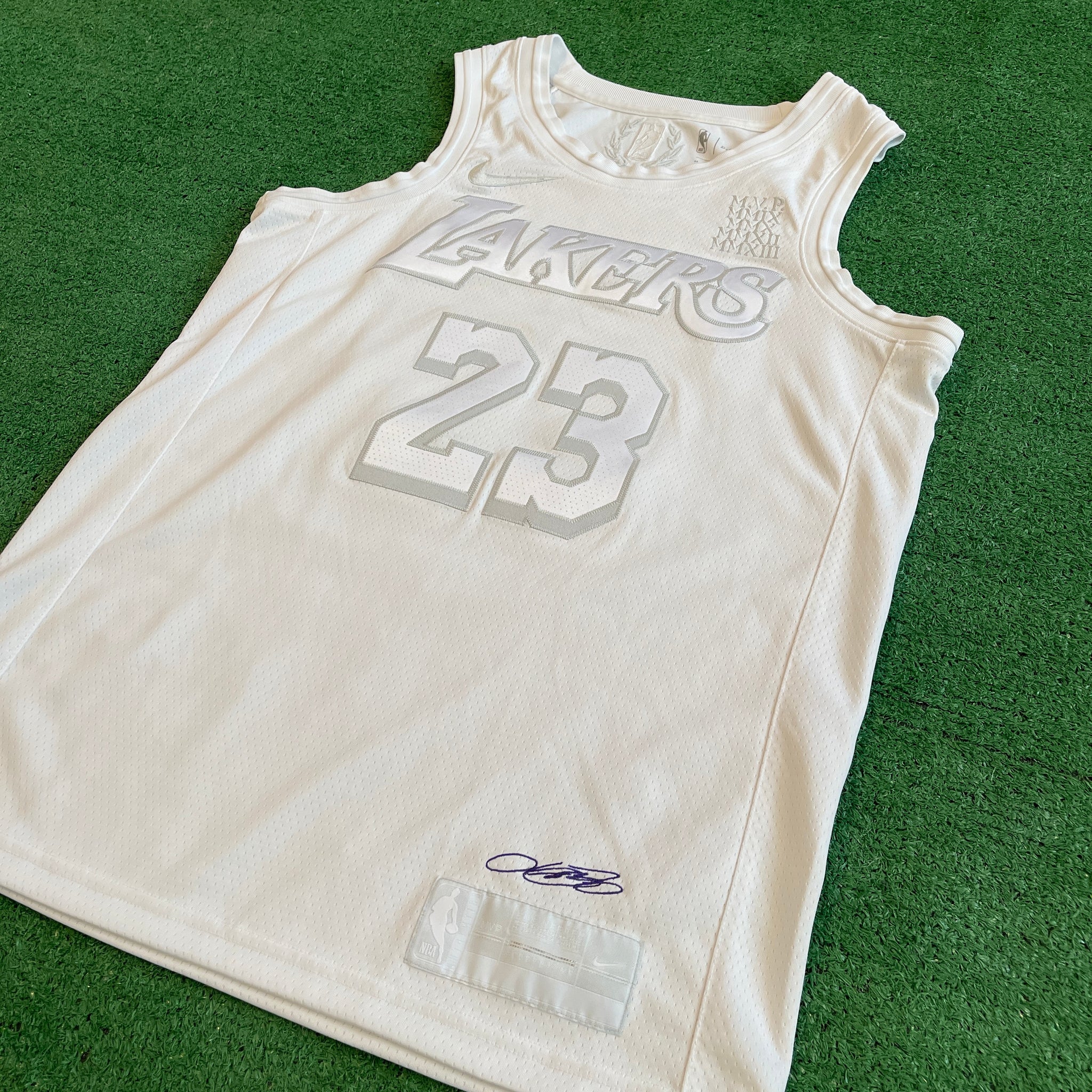 Nike LA Lakers LeBron James MVP Swingman White NBA Jersey (M)