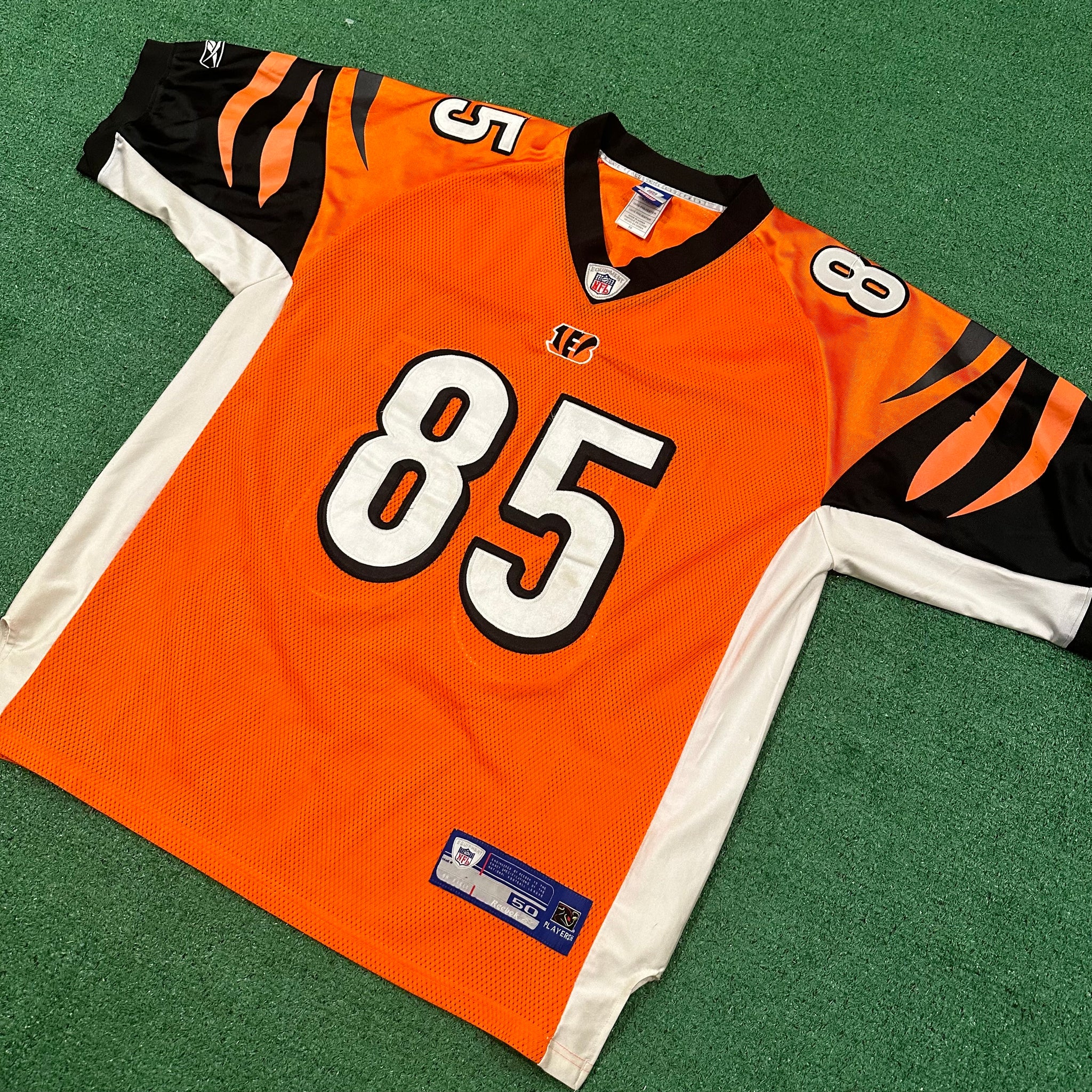 Vintage Reebok Cincinnati Bengals #85 C. Johnson Stitched NFL Jersey (50)