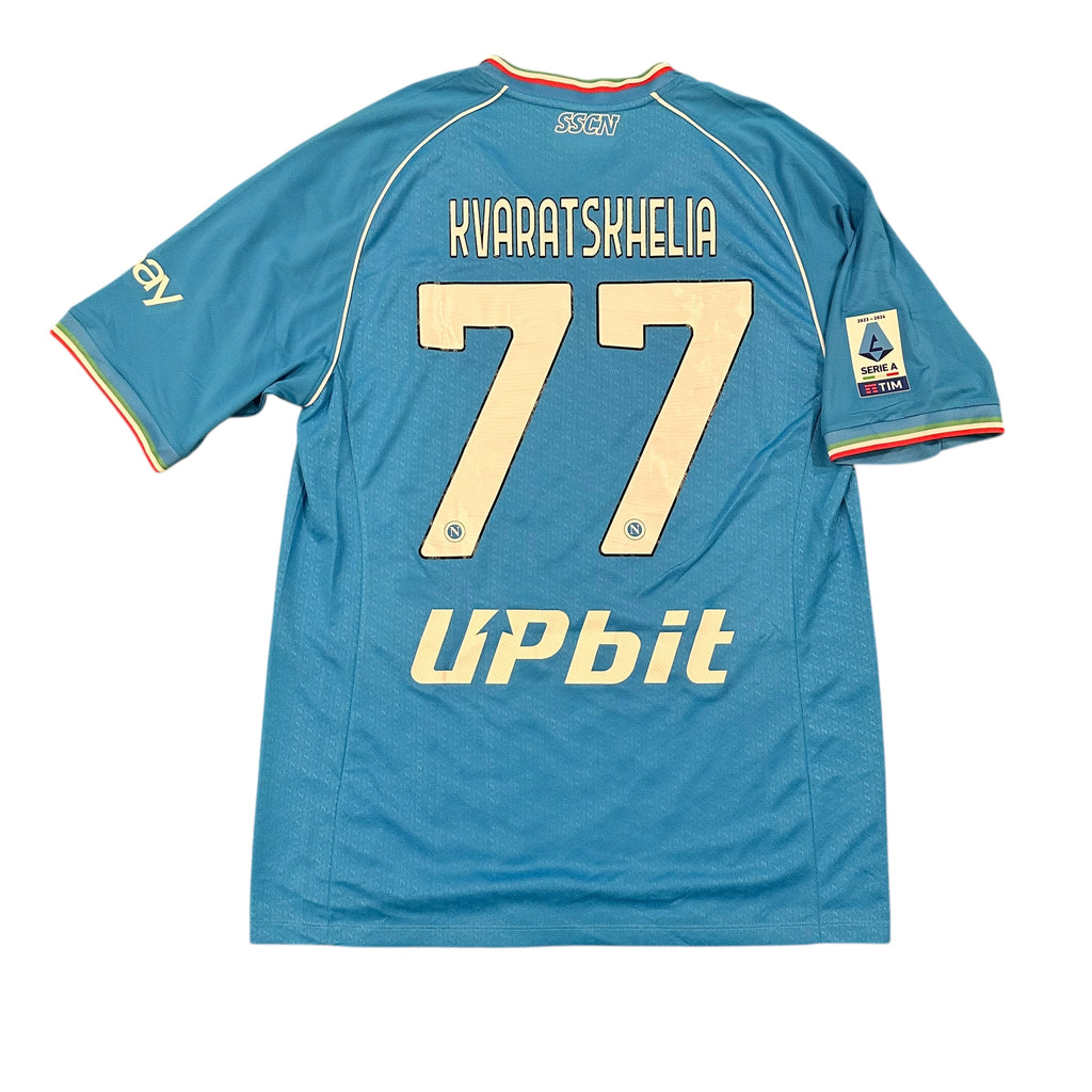 EA7 SSC Napoli #77 Kvaratskhelia 2023/2024 Home Football Shirt (XXXL)