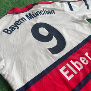 Vintage Adidas FC Bayern Munich #9 Elber 1998/00 Home Away Football Kit (S)