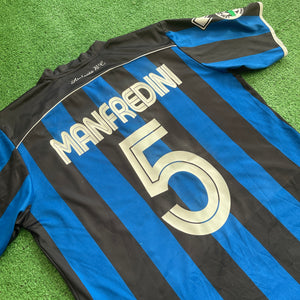 Vintage Errea Atalanta BC #5 Manfredini 2008/09 Home Football Kit (M)