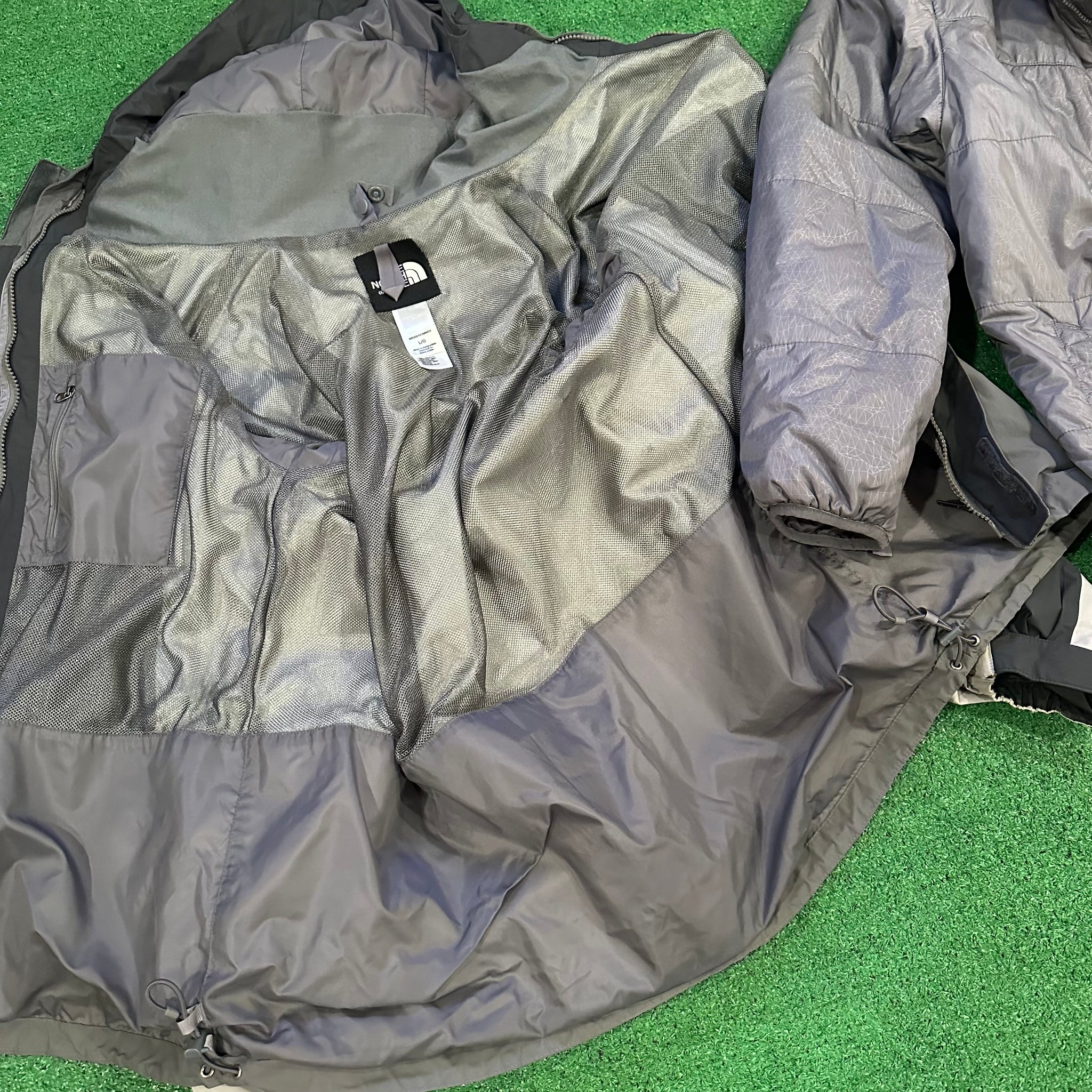 The North Face Gray HyVent Double 2 in 1 Heavy Jacket (L)