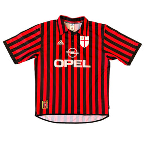 Vintage Adidas AC Milan 1999/00 Home Football Kit (L)