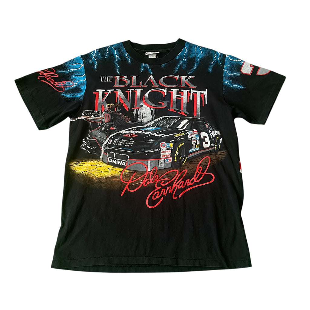 Vintage Preferred Sportswear Black Knight Dale Earnhardt All over Graphic T-Shirt (L)