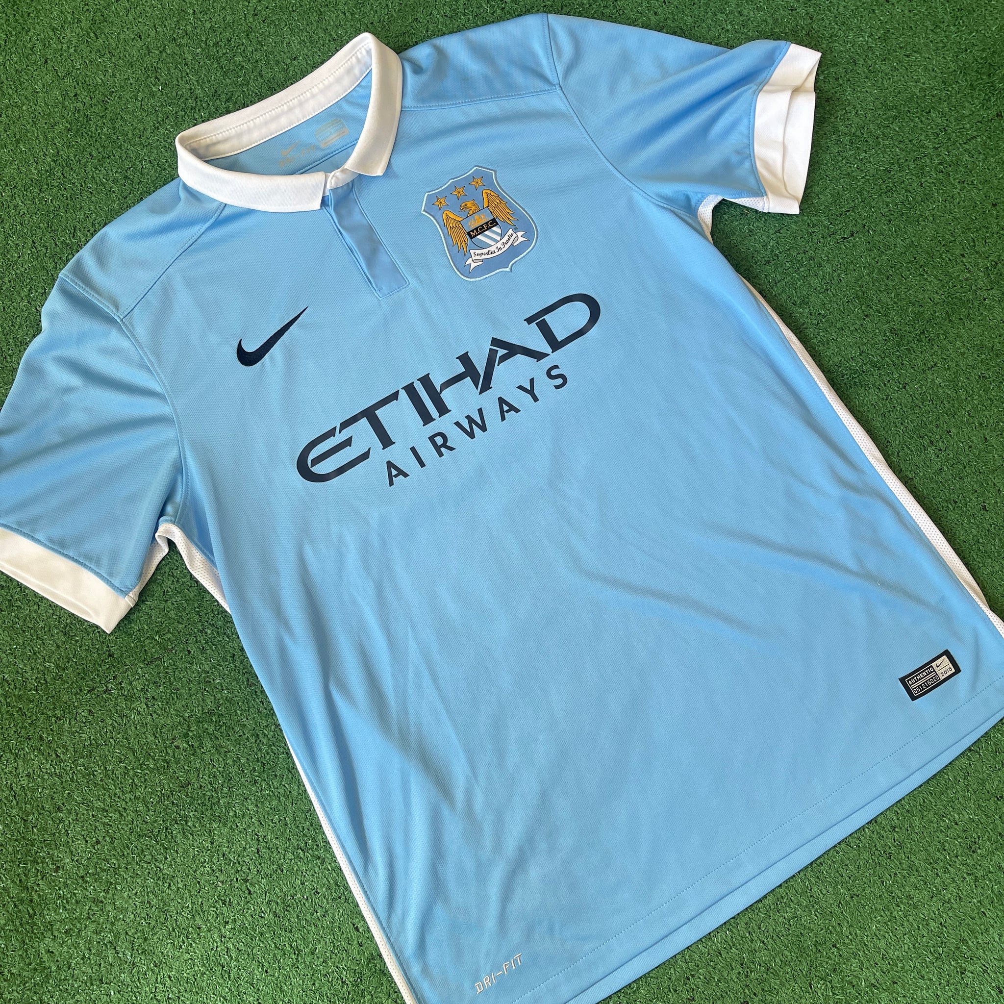 NIke Manchester City #10 Kun Aguero 2015/16 Home Football Kit (L)