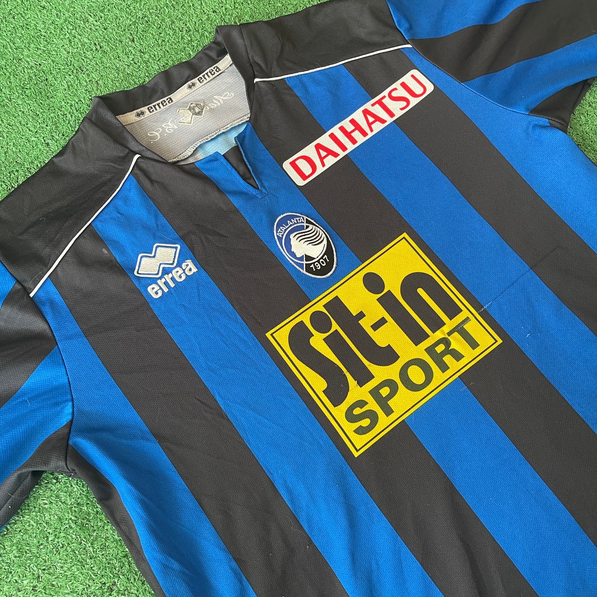 Vintage Errea Atalanta BC #5 Manfredini 2008/09 Home Football Kit (M)
