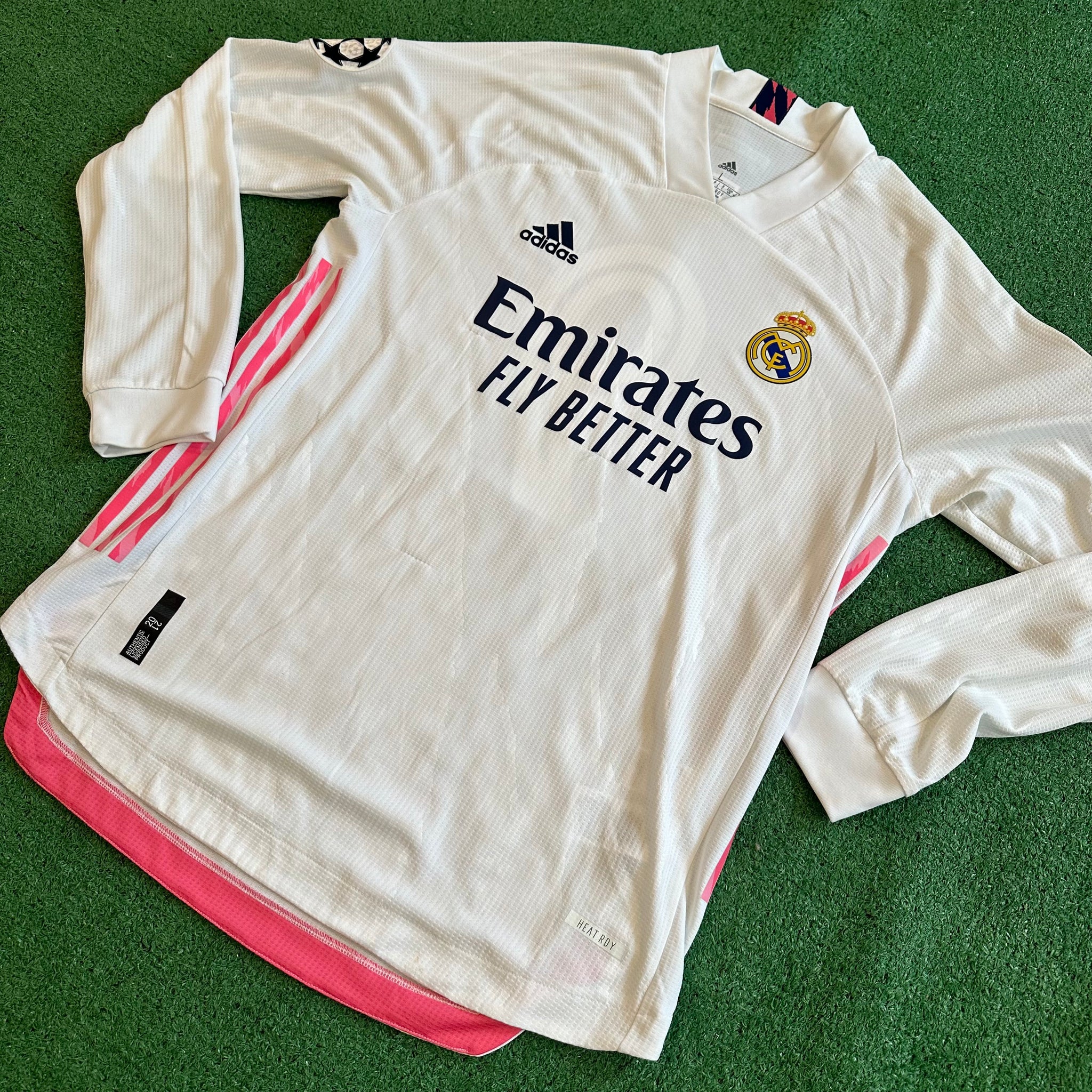 Adidas Real Madrid #9 Benzema 2020/21 Home Long-Sleeve Football Kit (L)
