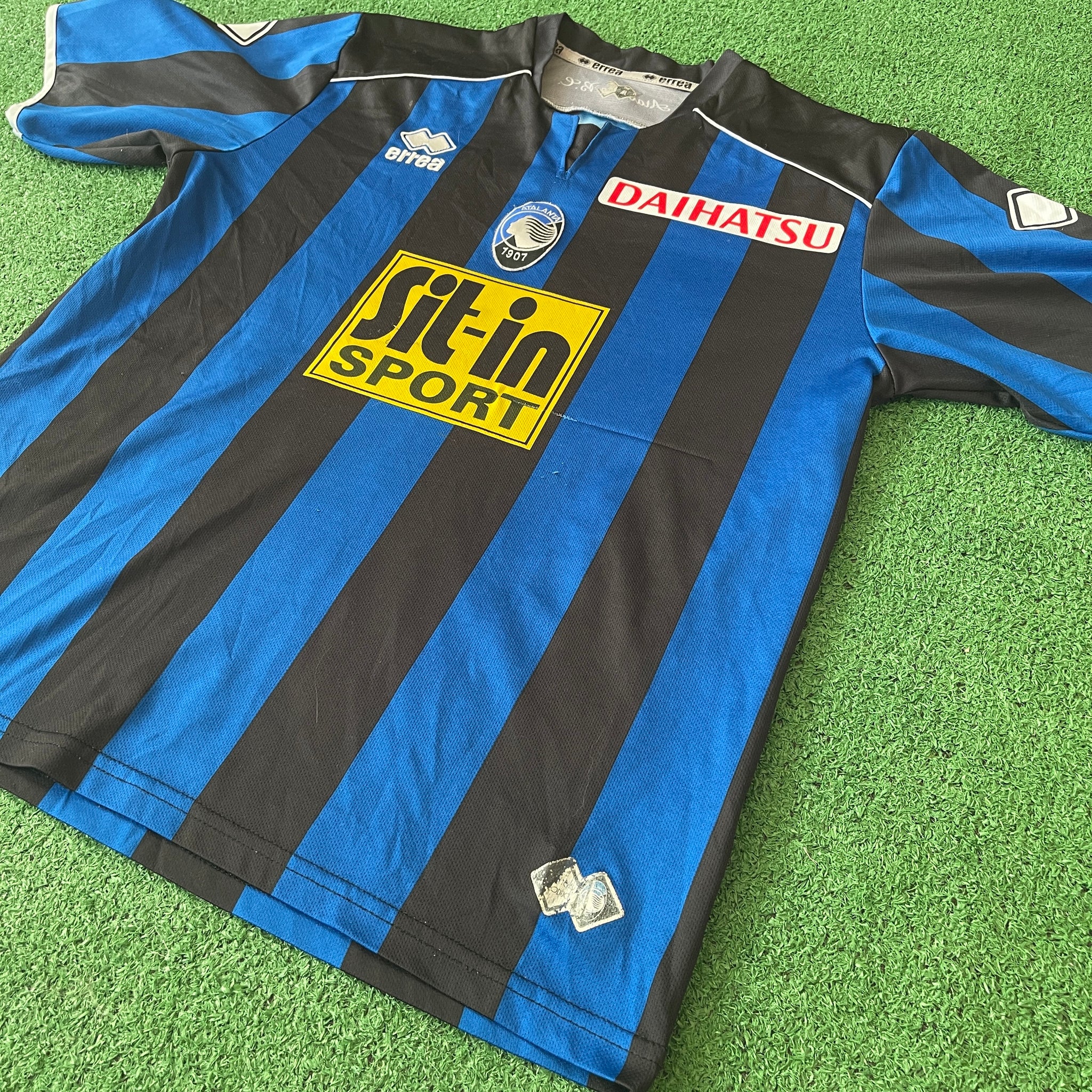 Vintage Errea Atalanta BC #5 Manfredini 2008/09 Home Football Kit (M)
