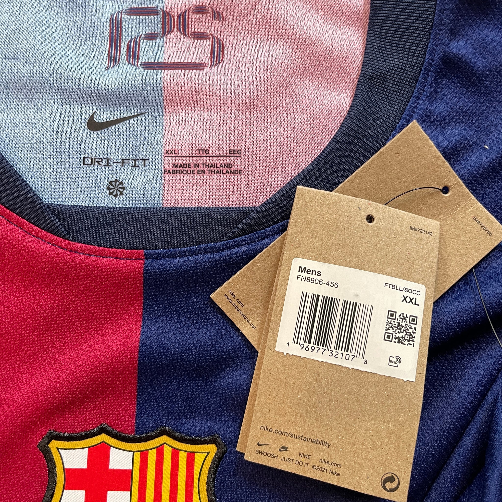 Nike FC Barcelona #19 Lamine Yamal 2024/2025 Home Football Kit (XXL)