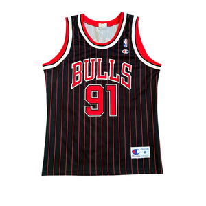 Vintage Champion Chicago Bulls #91 Rodman NBA Basketball Jersey (M)