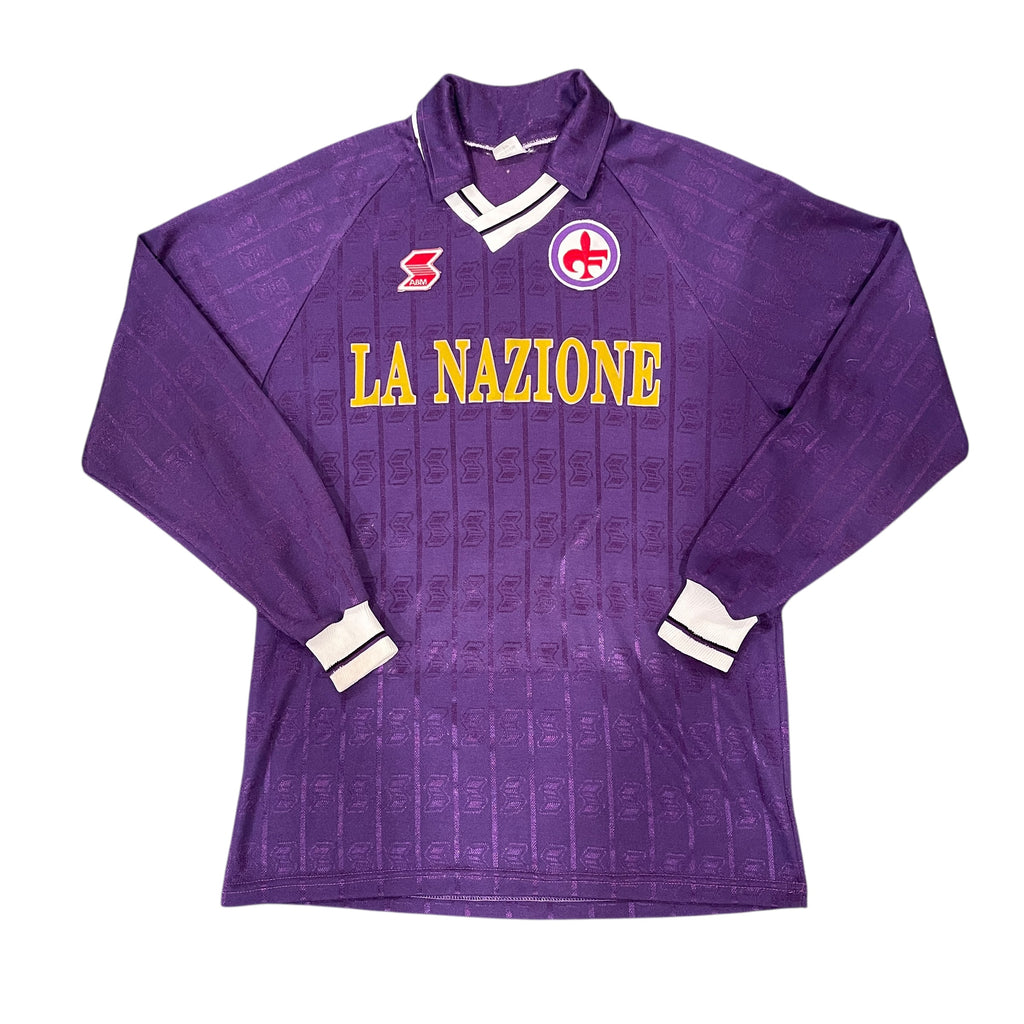Vintage ABM ACF Fiorentina 1990/91 Home Football Kit (L)