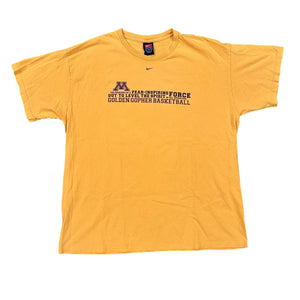 Vintage Nike Team Minnesota Golden Gopher Basketball T-Shirt (XL)
