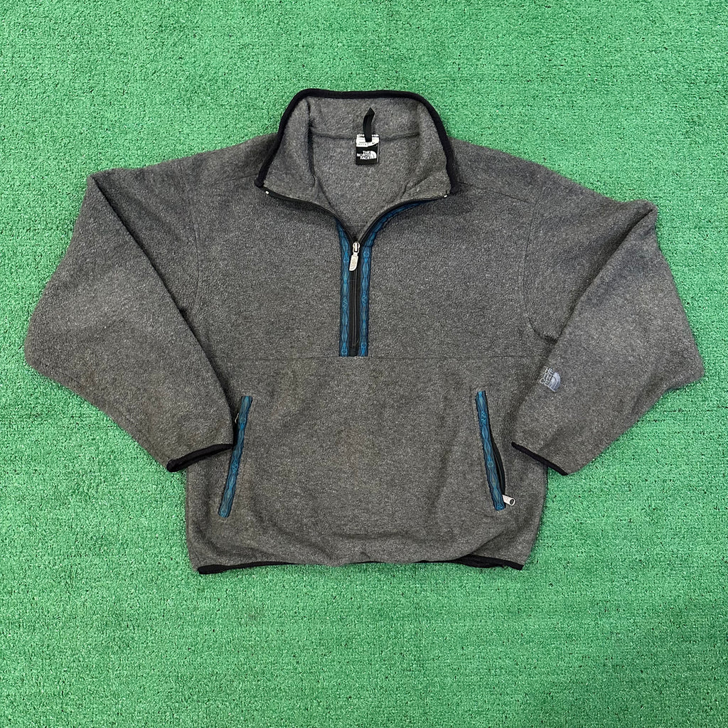 Vintage The North Face Gray Quarter-Zip Fleece (M)