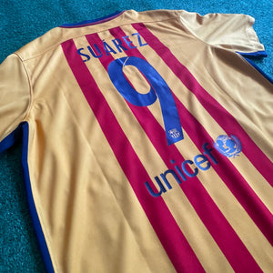 Nike FC Barcelona #9 Suarez 2015/16 Away Football Kit (L)
