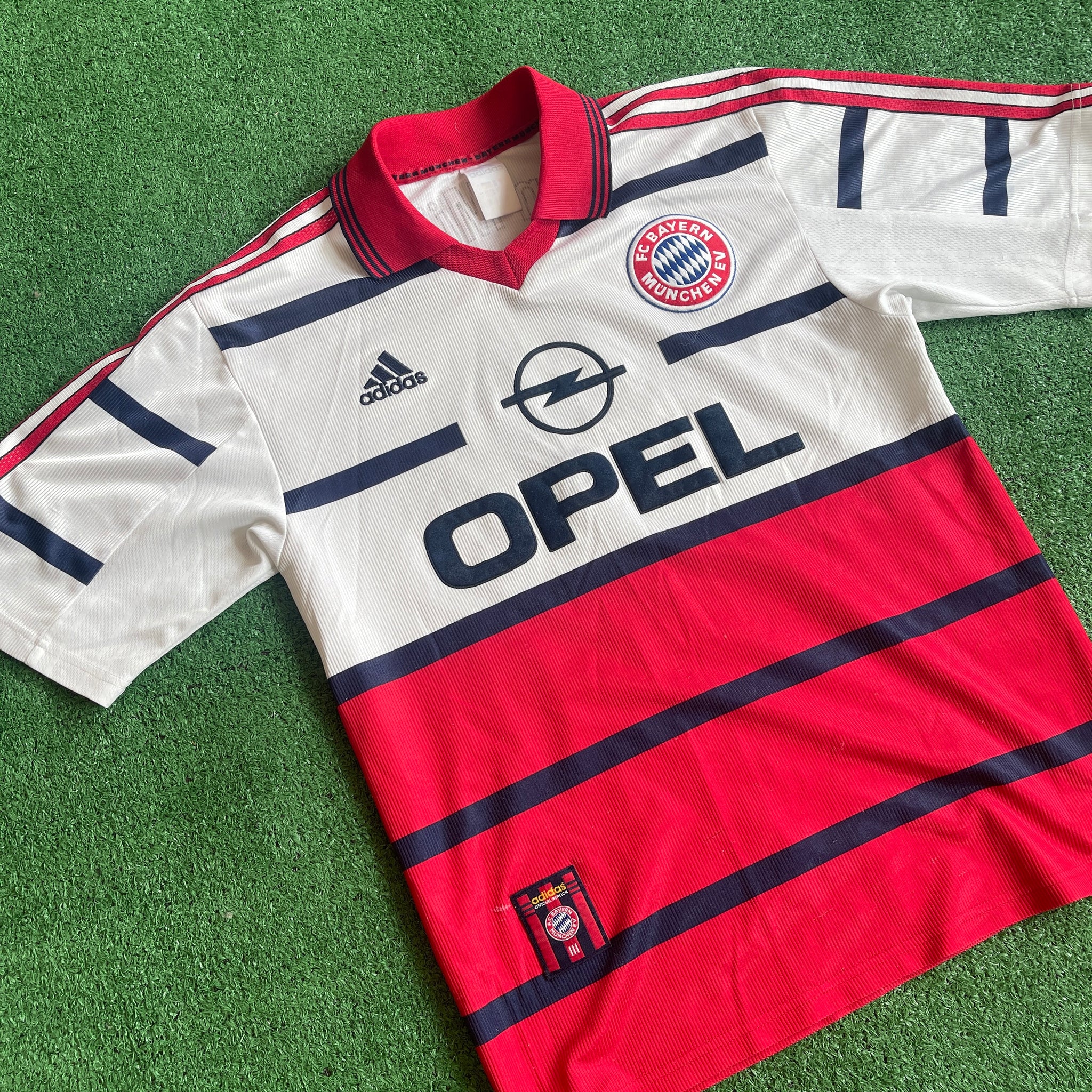Vintage Adidas FC Bayern Munich #9 Elber 1998/00 Home Away Football Kit (S)