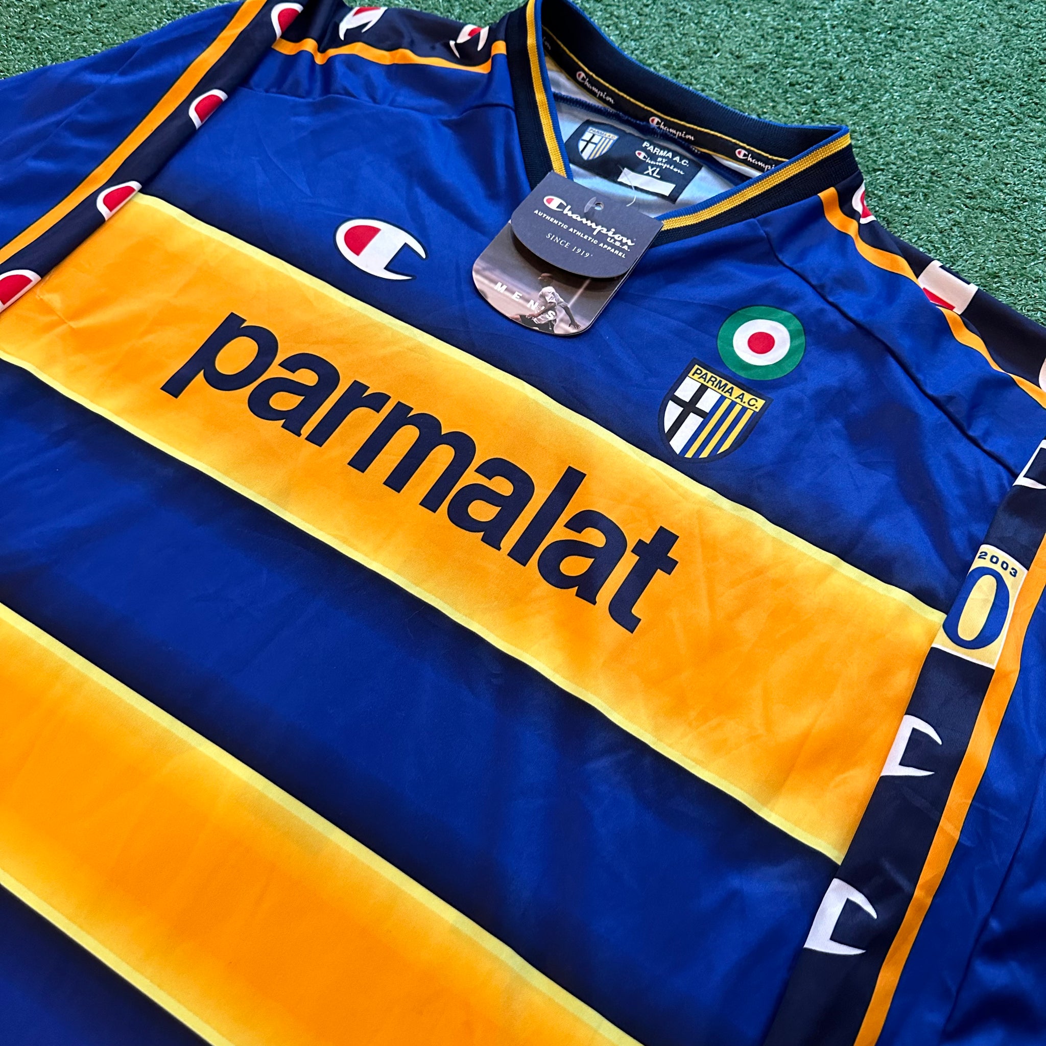 Vintage Champion Parma AC 2002 03 Special Edition Long Sleeve Home Jer 2D Soccer