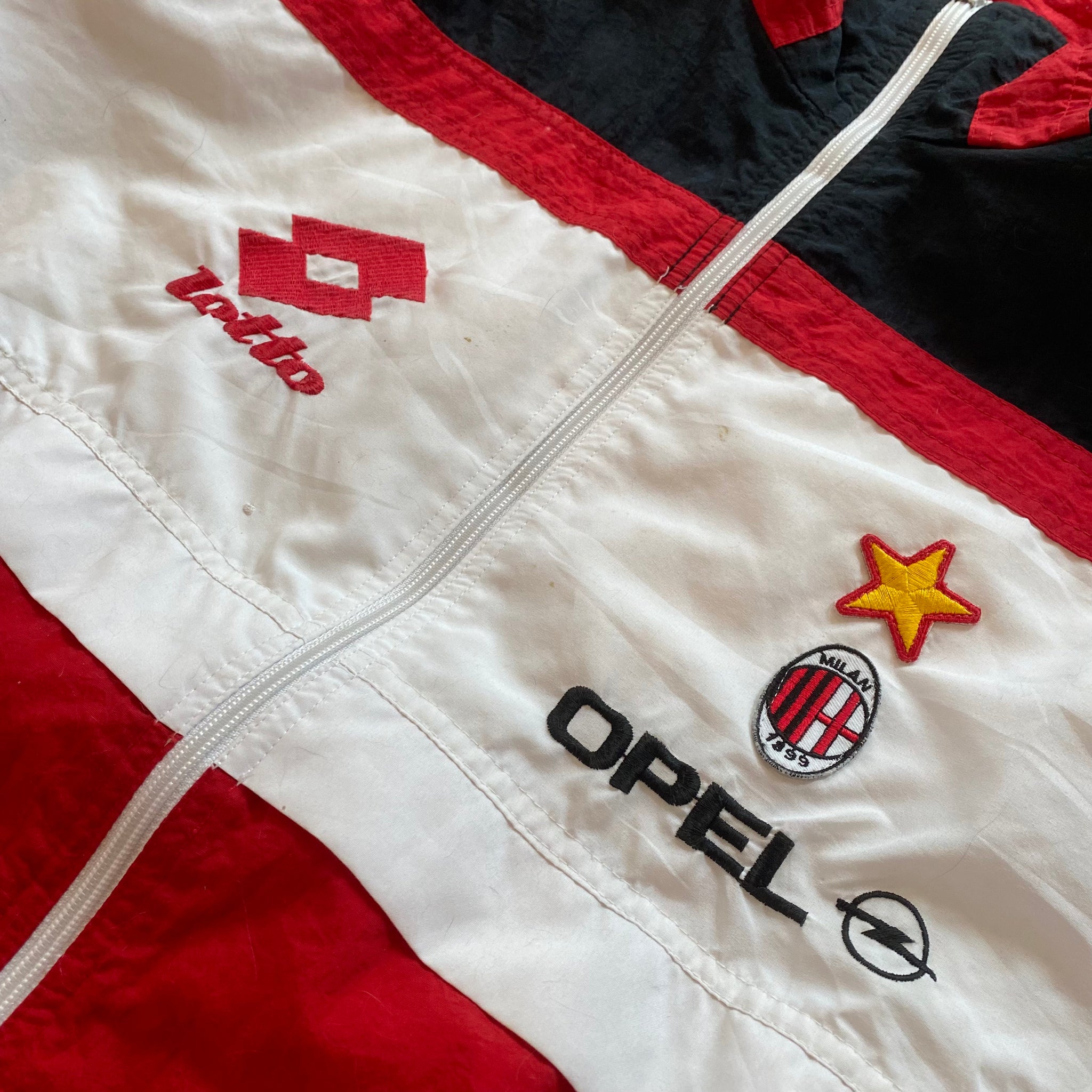 Vintage Lotto AC Milan 90s Full-Zip Warm Up Jacket (L)