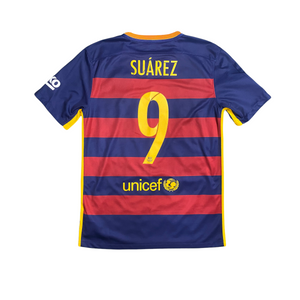 Nike Barcelona FC #9 Suarez 2015/16 Home Jersey (M)