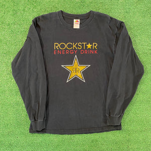 Vintage Fruit of the Loom Rockstar Energy Drink Long Sleeve T-Shirt (L)