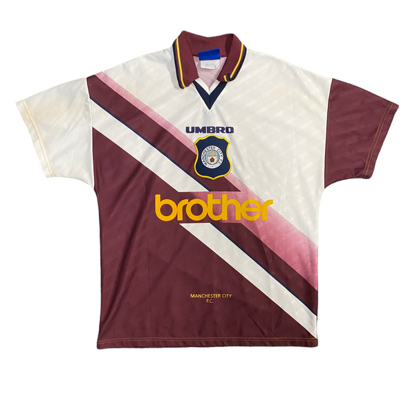 Vintage Umbro Manchester City 1996/97 Away Soccer Jersey (M) – 2D