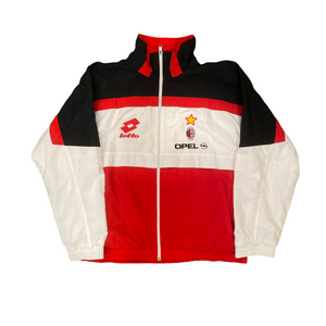 Vintage Lotto AC Milan 90s Full-Zip Warm Up Jacket (L)