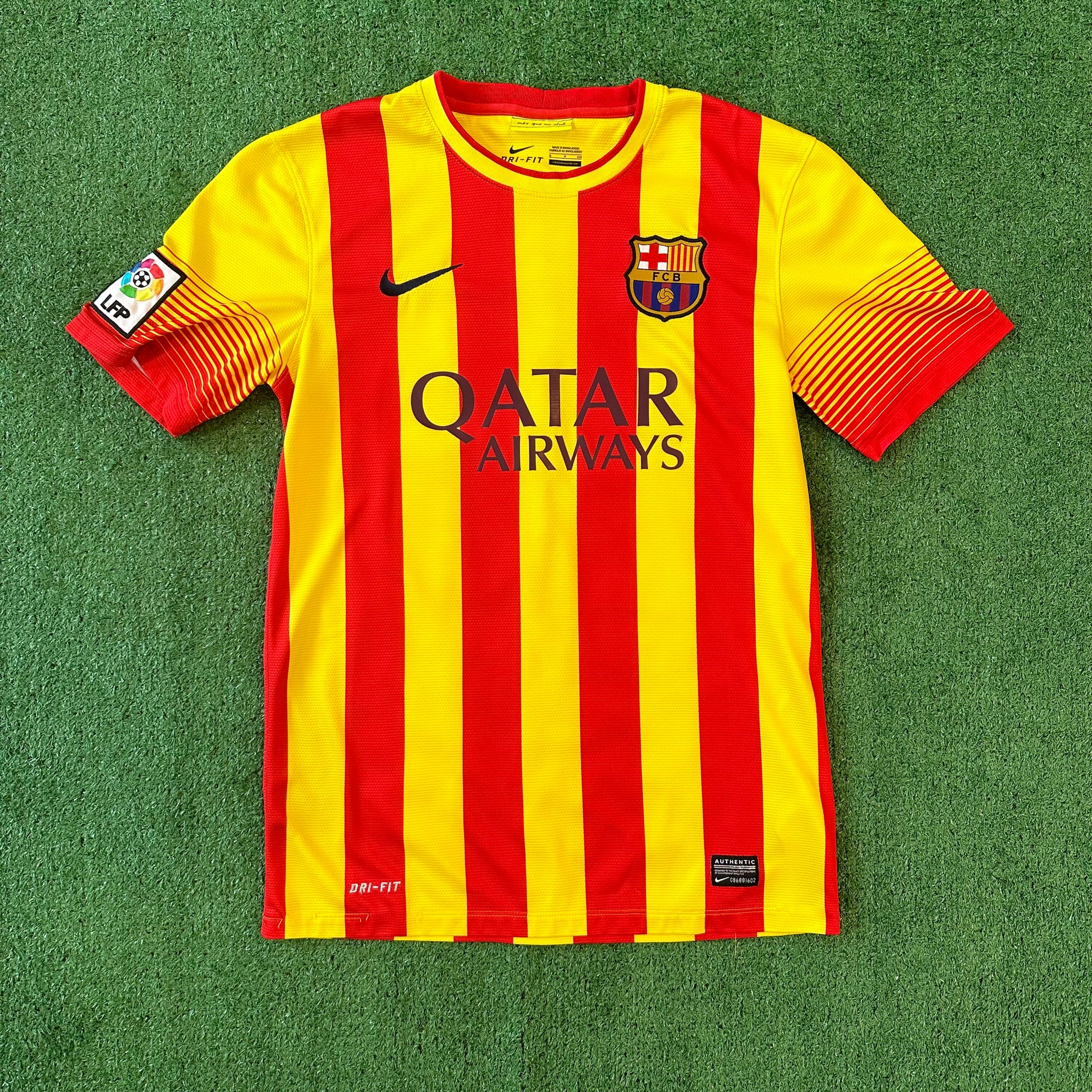 Nike FC Barcelona #10 Messi 2013/14 Away Soccer Jersey (S)