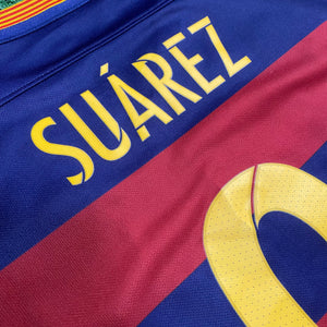 Nike Barcelona FC #9 Suarez 2015/16 Home Jersey (M)